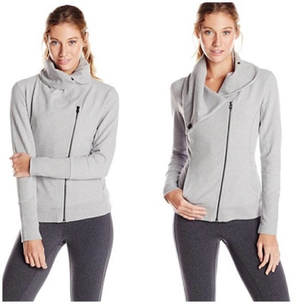 Lucy Gray Hatha Asymmetrical Zip Athletic Jacket, size XS